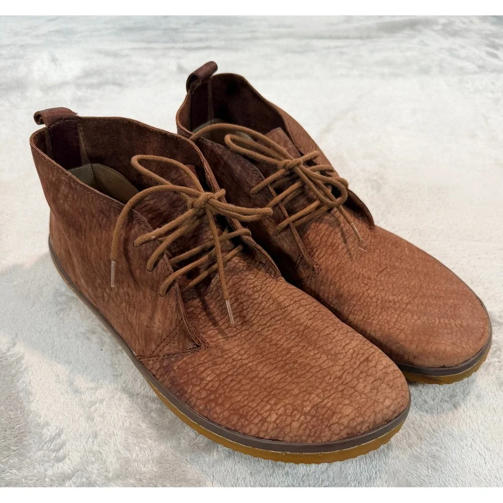 Vivobarefoot Mens Soul Of Africa Gobi II Leather Barefoot Chukka Boots Brown 45